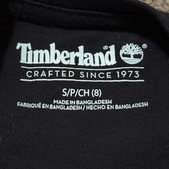 NWOT Boys Sz 8 (S) Timberland Long Sleeve -Black-Cotton - Picture 5 of 7